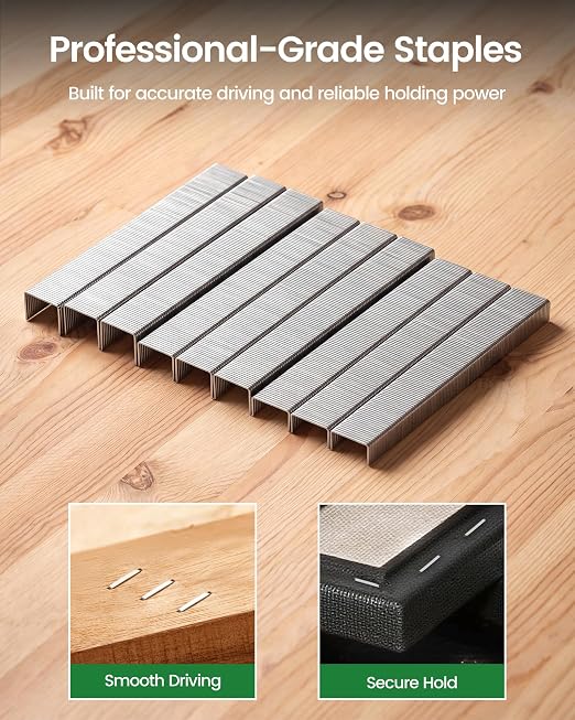 meite JT21 Staples, Assorted 3 Sizes (1/4", 5/16", 3/8") Fine Wire Staples for Staple Gun - Galvanized 7/16" Crown JT21 Staple Refill, Ideal for Upholstery, Crafts, Furniture, 2,400 Counts