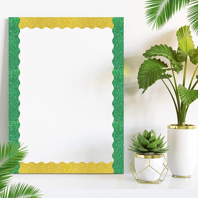 Containlol 236 ft Colorful Bulletin Board Borders Classroom Scalloped Trim Decorations for School Office Poster Chalkboard Wall(Glitter Style)