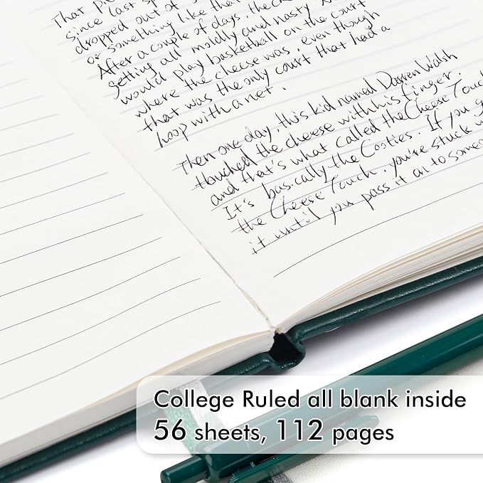 feela 3 Pack Pocket Notebook Journals with 3 Black Pens, A6 Mini Cute Small Journal Notebook Bulk Hardcover College Ruled Notepad with Pen Holder for Office School Supplies, 3.5”x 5.5”, Dark Green