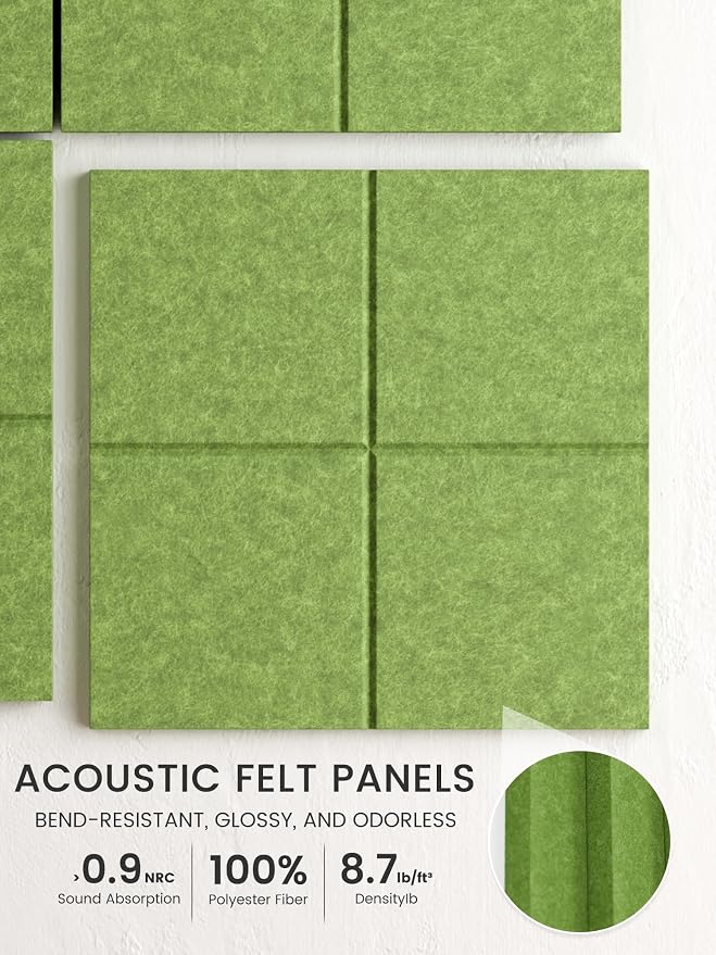 Bumusty 48" x 36" Large Cork Board Alternative, Kelly Green | 12-Pack Felt Bulletin Board Tiles, 60 Adhesive Tabs, 30 Pushpins, Home, Office, Classroom, Vision Board