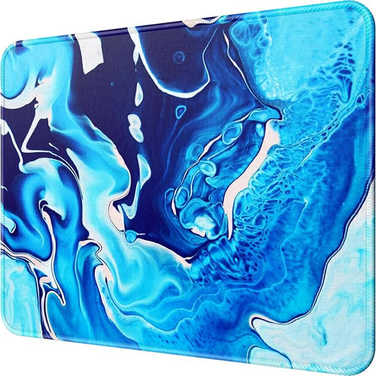 MROCO Mouse Pad [30% Larger] with Anti-Fray Stitched Edges, Premium-Textured Waterproof Surface, Non-Slip Rubber Base, Computer & Gaming Mouse Mat for Laptop, Office & Home, 8.5 x 11 in, Blue Waves