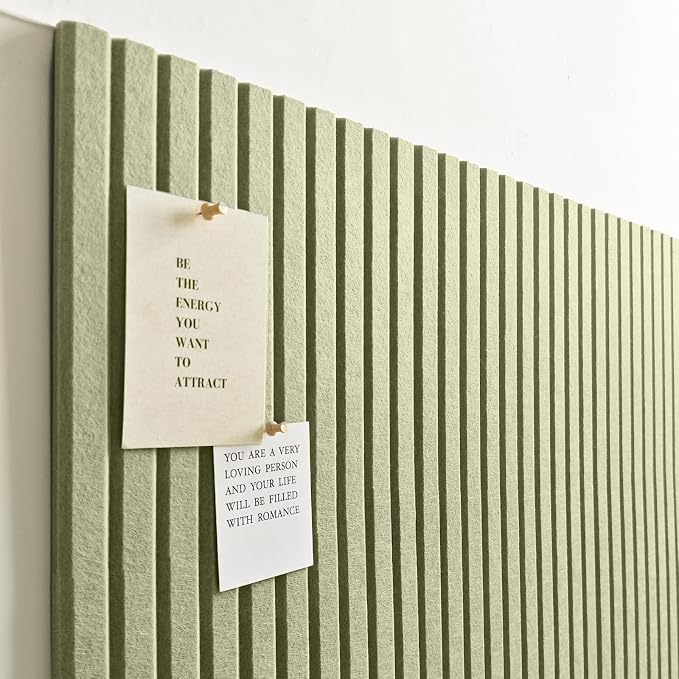 48" x 36" Large Felt Bulletin Board 1/2" Thick, Sage Green | 12 Pack Felt Tiles, Cork Board Alternative, 60 Adhesive Tabs, Pin Board for Home Office Decor with Easy Install