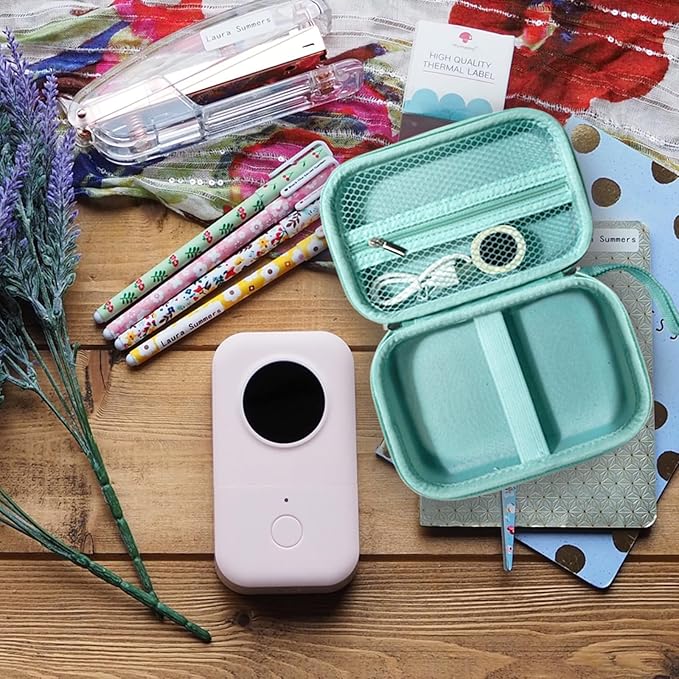 Case Compatible with Phomemo D30, Phomemo D35, NIIMBOT D11, SUPVAN E10 Label Maker, Portable & Durable Storage for D30 Printer Green Case