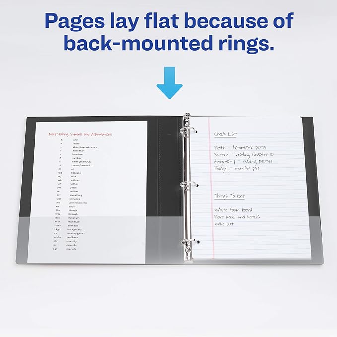 Avery Durable View 3 Ring Binder,1" Slant Rings,250-Sheet Capacity,1.4 Inch Wide Spine,Great for Home,School Supplies,Office,or Organization Needs,1 Green Binder (17832),(Pack of 6)