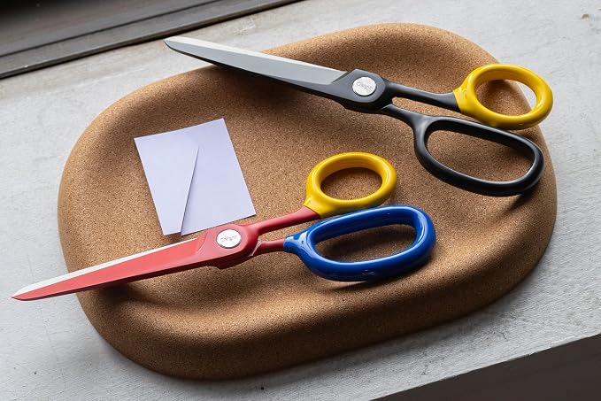 Chroma Scissors - 8.5” Heavy Duty Stainless Steel All Purpose Scissors for Office Supplies, Crafts & Home, Ultra Sharp, Comfort Grip Handles (Red)