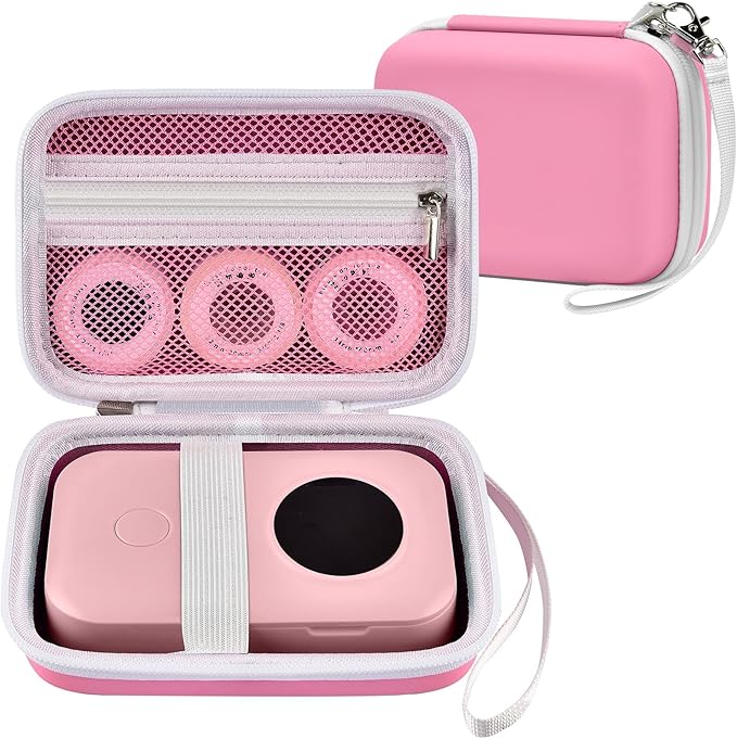 PAIYULE Hard Carrying Case for Phomemo D30 D35 Label Maker, Label Printer Case for Nelko P21, for NIIMBOT D110 D11, for Marklife P11 P12, for SUPVAN E10, Protective EVA Storage Bag with Mesh Pocket