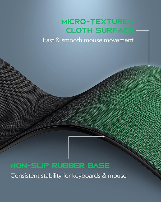 Black Shark Gaming Mouse Pad Desk Mat (35.4" × 15.8" × 0.15") Thick Extended Mousepad Non-Slip Spill-Resistant Mousepad with Special-Textured Surface, Anti-Fray Stitched Edges Desk Pad Manta P3