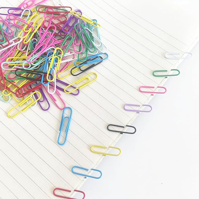 2000 Pcs Medium Size Colored Paper Clips 33 mm/1.3Inch | Assorted Colors, Includes Storage Box, Medium Size, Office & School Use