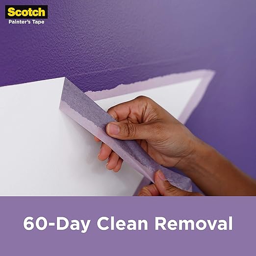 Scotch Delicate Surfaces Painters Tape, 1.41 in x 60 yd, Damage-Free Painting Prep, Protect Delicate Surfaces, UV & Sunlight Resistant, Solvent-Free Adhesive, Indoor Masking Tape, 1 Roll (2080-36EC)