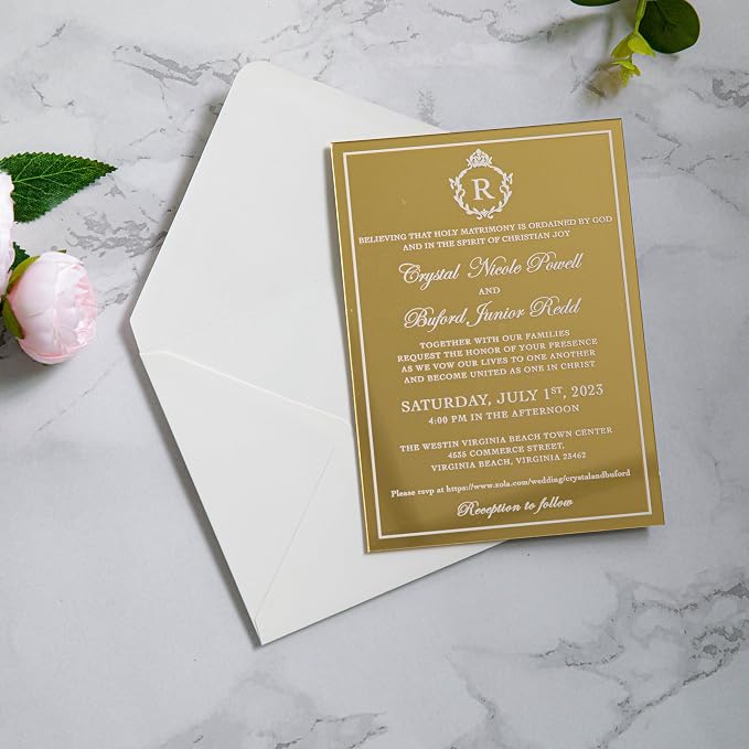 PONATIA 50 PCS A7 Envelopes, 5.25 x 7.25'' Matte Ivory Envelope, Perfect 5x7 Envelopes for Wedding Invitation Cards, Christmas Gift Cards Envelope, Acrylic Invitations, Photos