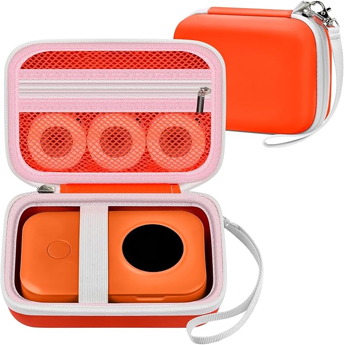 PAIYULE Hard Carrying Case for Phomemo D30 D35 Label Maker, Label Printer Case for Nelko P21, for NIIMBOT D110 D11, for Marklife P11 P12, for SUPVAN E10, Protective EVA Storage Bag with Mesh Pocket