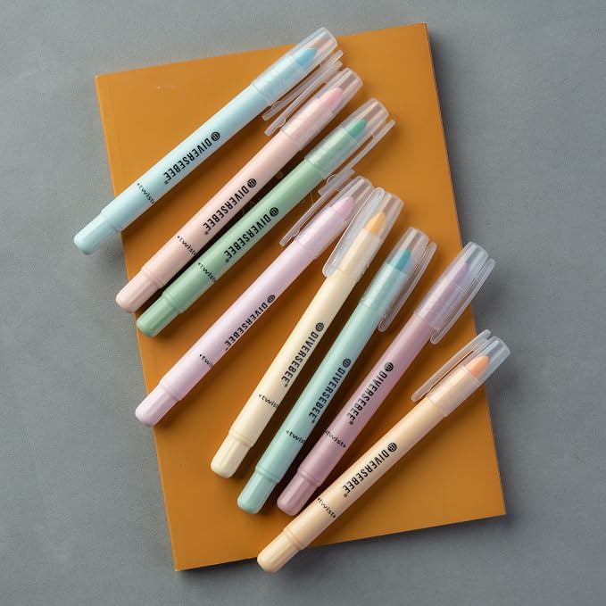 DIVERSEBEE Bible Highlighters and Pens No Bleed (Pastel) | 8 Pack Assorted Colors Gel Highlighters Set, Cute Bible Markers for Study Journaling School Supplies and Accessories