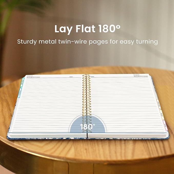 Spiral Notebooks for Work 5 Subject Notebook with Removable Dividers | Aesthetic Hardcover Journal for Women 8.5" x 11" College Ruled 280 Pages Journal for School & Note Taking, Urban Blossom