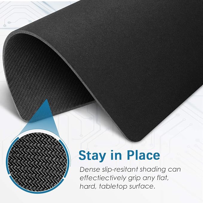 Mouse Pad 8.0×7.5×0.12 inches Premium-Textured Non-Slip Rubber Base Mouse Mat Mousepad for Office & Home, Black (2 Pack)
