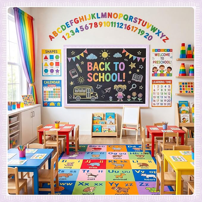 2 Rolls 65.6ft Marcaron Purple Striped Bulletin Board Borders Decoration Scalloped and Straight Edge Purple Bulletin Borders Board Trim for Office School Classroom Chalkboard Party Decoration