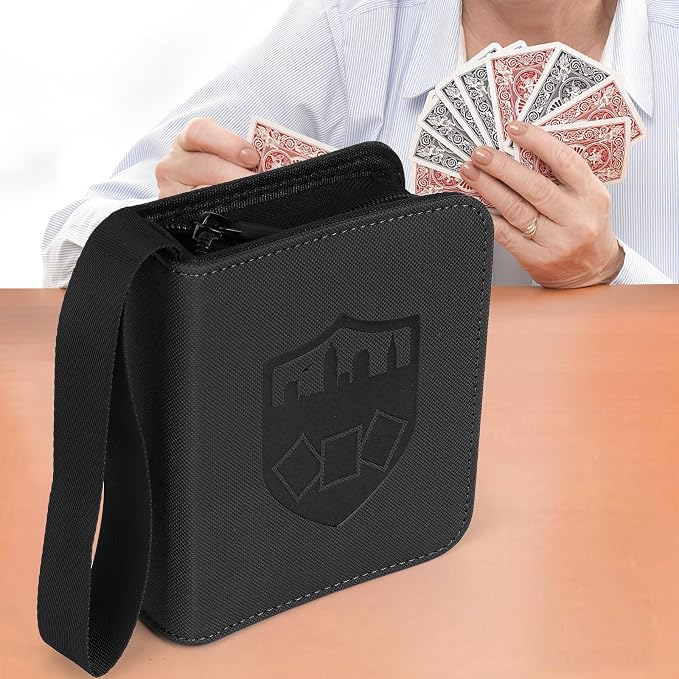 GERMUN Mini Card Binder 1 Pocket, 80 Pockets Trading Card Binder, Premium Small 2 Pocket Trading Card Collection Album Folder with 40 Sleeves Double Sided - Gifts for Kids (Black）