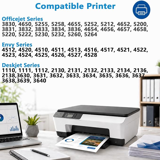 63XL Black Ink Cartridge Replacement for HP 63 XL 2 Pack for HP63 HP63XL for 3632 5252 4652 4510 3631 3630 1112 2130 4512 4650 3830 5255 4520 4655 5222 5200 5258 5212 with V28.3.1 Chips (2-Pack,Black)