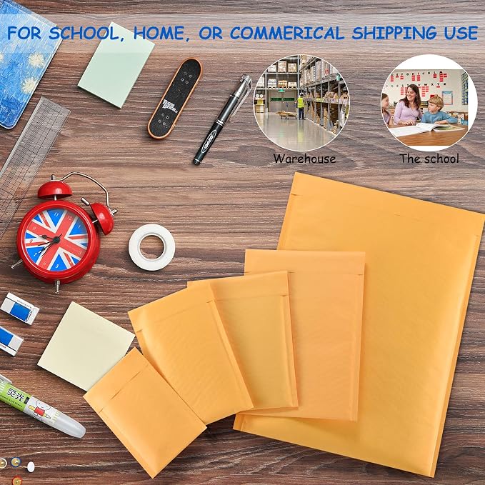 Pacific Mailer Bubble Mailer #000 Kraft Bubble Mailers Strong Adhesion Padded Envelopes Packaging for Small Business [4.75"x7" (Usable Size 4"x7"), Pack of 50]