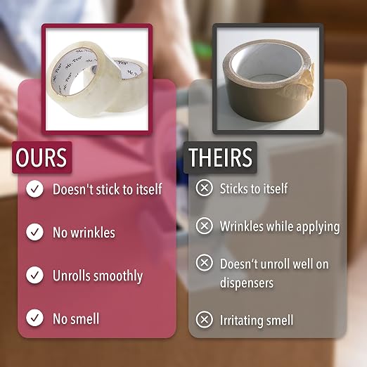 Mr. Pen- Packing Tape, 2 Pack, 2 Inch Wide, 60 Yards, 1.9mil, No Smell | Clear Packing Tape for Shipping, Packaging, Moving and Storage