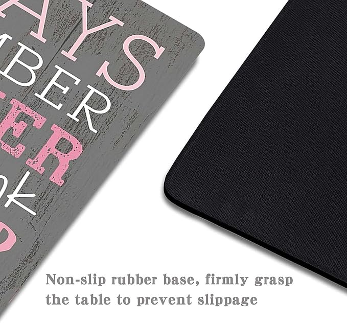 Pink Inspirational Quote Mouse Pad,Non-Slip Rubber Base Gaming Mouse Pad for Laptop,Waterproof Mouse Pads for Desk Wireless Mouse Office