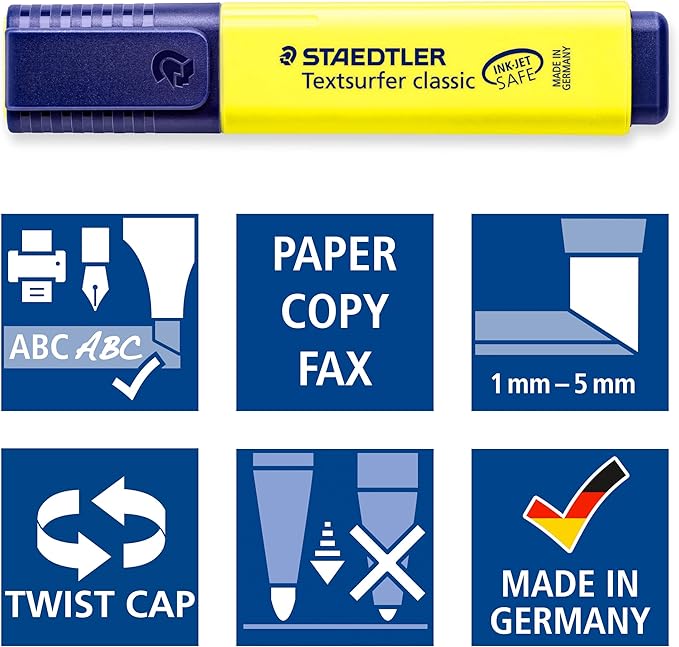 STAEDTLER 364-S WP4P Highlighter Textsurfer classic containing 3 + 1