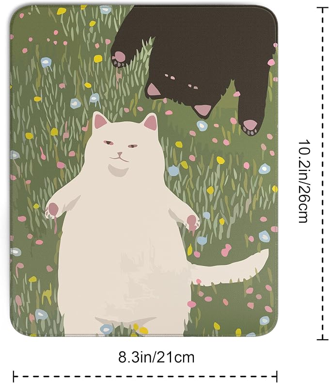 Funny Cats Square Mouse Pad,Cute Anime Cats Mouse Pads for Wireless Mouse Desk Accessories,10"X8" Travel Mousepad with Non-Slip Rubber Base, Stitched Edge Mouse Pads for Desk,Computers,Laptop,Office