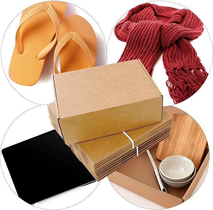 12x9x4 Shipping Boxes 20-Pack, Brown Corrugated Cardboard Boxes for Mailing, Shipping & Small Business Packaging