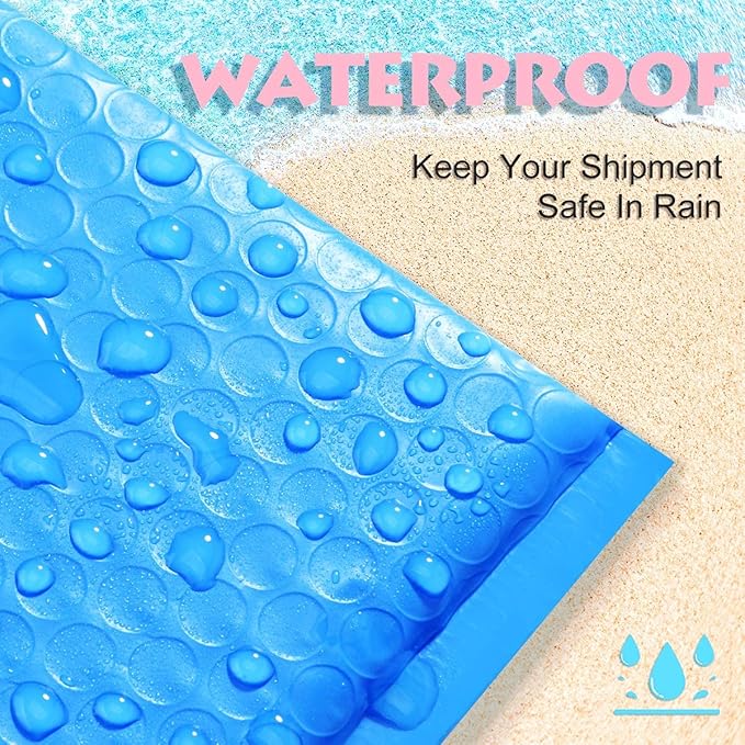UCGOU Bubble Mailers 6x10 Inch Blue 25 Pack Usable Size 6x9" Padded Envelopes Small Business Mailing Packages Opaque Self Seal Adhesive Waterproof Boutique Shipping Bags for Jewelry Makeup Supplies #0