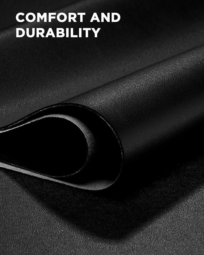 YSAGi 55" x 17" Large PU Leather Desk Mat for Keyboard and Mouse - Waterproof Non-Slip Desk Pad Protector for Office, Home, Writing Desk, Black