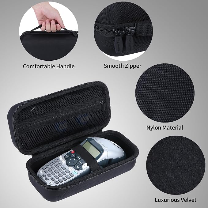 Storage Case Compatible with DYMO LetraTag 100H / 100H Plus Handheld Label Maker for Office or Home (Black)