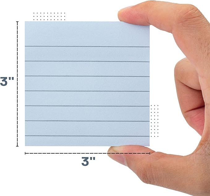Mr. Pen- Lined Sticky Notes 3x3, 12 Pads, 720 Sheets in Total, Morandi Colors, Sticky Notes with Lines, Stocky Notes for Bible Journaling