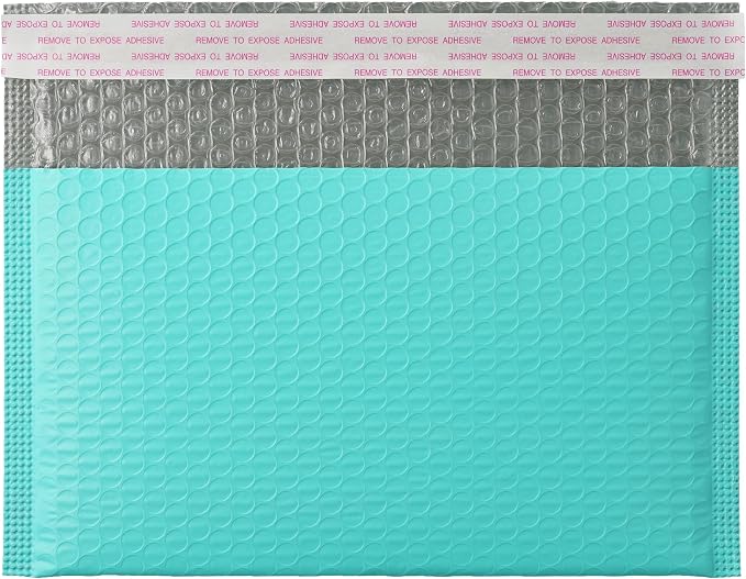 Teal Poly Bubble Mailers 8 x 5 + 2 Inch,80 Per Box | Padded Envelopes, Shipping Envelopes