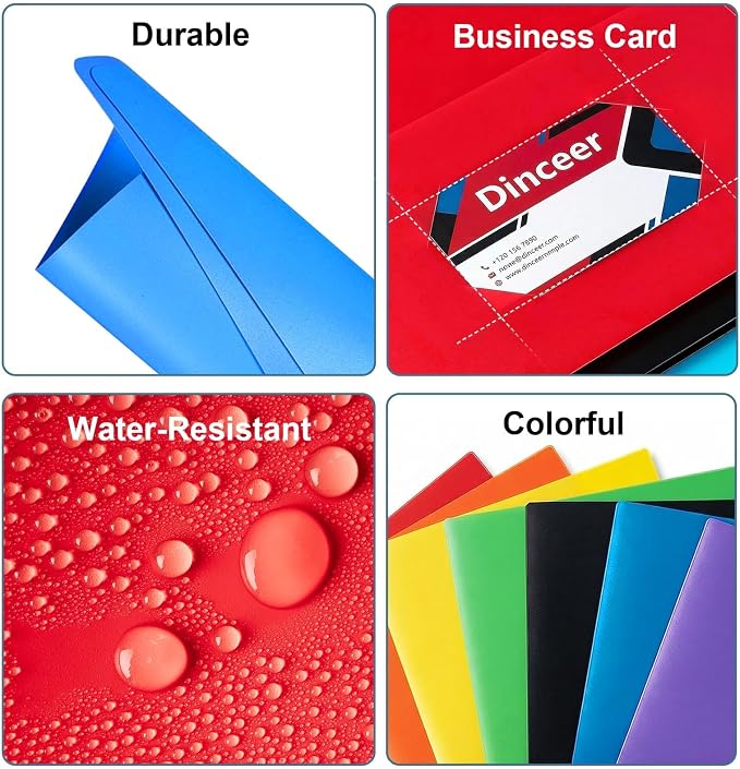 7 Pack Heavy Duty Plastic 2 Pocket Folders, No Prongs, Letter Size, Dinceer | heavy-duty plastic folders with 2 pockets, no prongs, letter-size fit, and assorted colors for easy organization.