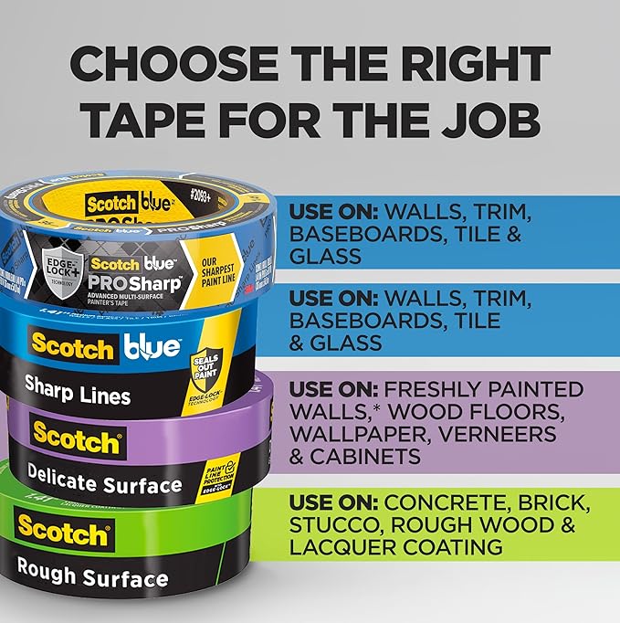 ScotchBlue PROSharp Painter's Tape-2 Inch Wide (1.88 in x 60 yd) 1 Roll Blue Tape Protects Surfaces and Removes Easily, Edge-Lock for Indoor and Outdoor Use (2093+-48EC),(Pack of 2)