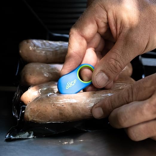 Slice Slicer Box Cutter | Ceramic Keychain Knife and Lightweight Micro Cutter | Lasts 11x Longer than Metal | Blue