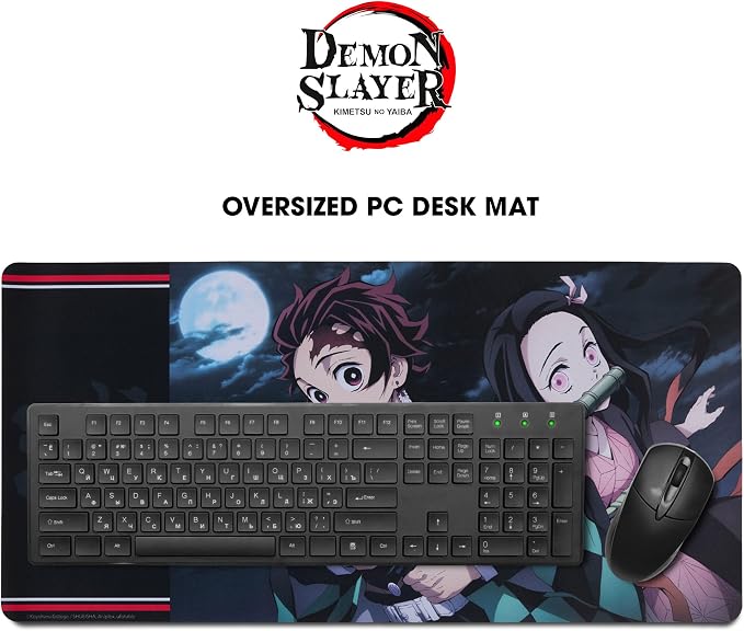 Demon Slayer Large Gaming Mouse Pad 31"x15" XL Computer Desk Mat, Anime | Demon Slayer anime gaming mouse pad, Oversized 31x15in smooth fabric top, stitched edges, non-slip rubber base.