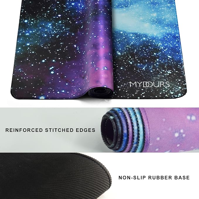 Mydours 40" x 16" Gaming Mouse Pad, XL Full Desk Pad (Purle Universe) | Non-Slip Rubber & Smooth Fabric, Computer Pad Protector, Extended Desk Mat for Gaming, Office, Home, Workingg
