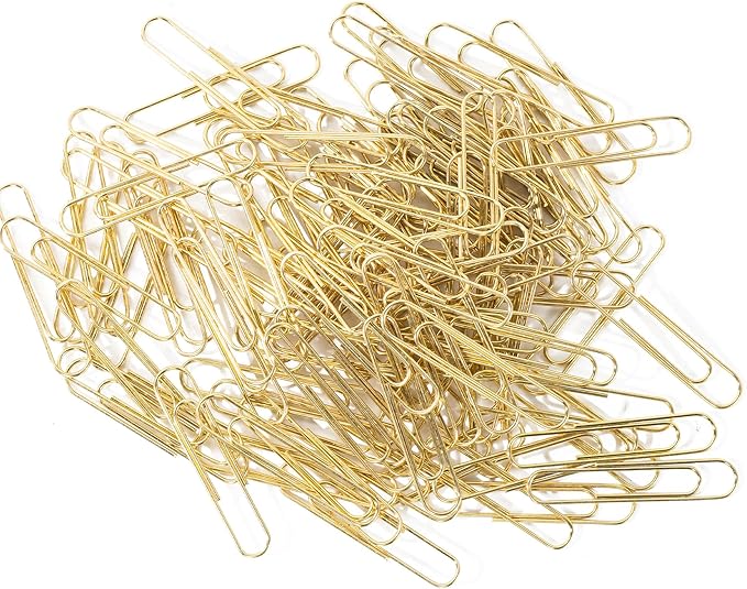 100pcs Gold Paper Clips,Large Paper Clip 2 Inch Jumbo Paperclips,Smooth Heavy Duty Clips Office Supplies Ideal for Bookmark