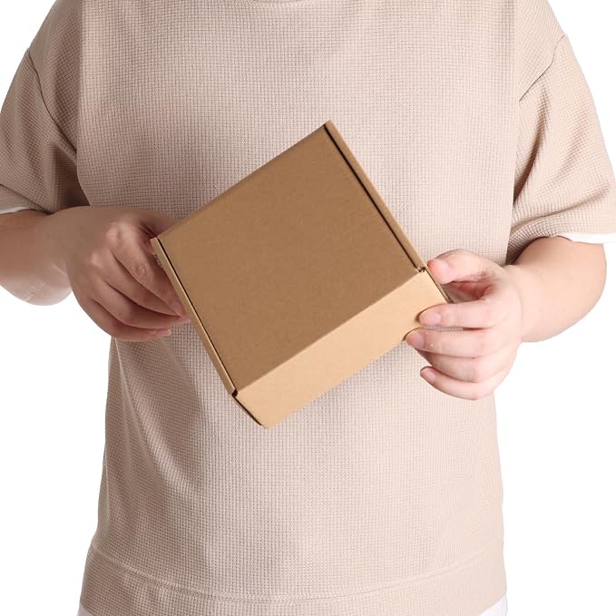 PHAREGE 50 Pack 6x6x2 inch Small Shipping Boxes, Brown Mailing Boxes | Tuck Top, Quick Fold, Easy Assemble, Shape Well, Single Corrugated, DIY Cardboard, Gift Wrap, Small Business Packaging