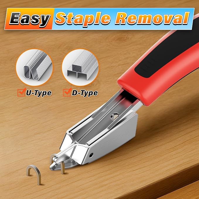 DIYSELF 4-in-1 Stapler Heavy Duty, Staple Gun with 4000 Staples and Remover | Staple gun for wood, fabric, wire, furniture, crafts, manual adjustable power upholstery stapler, grapadora para Madera
