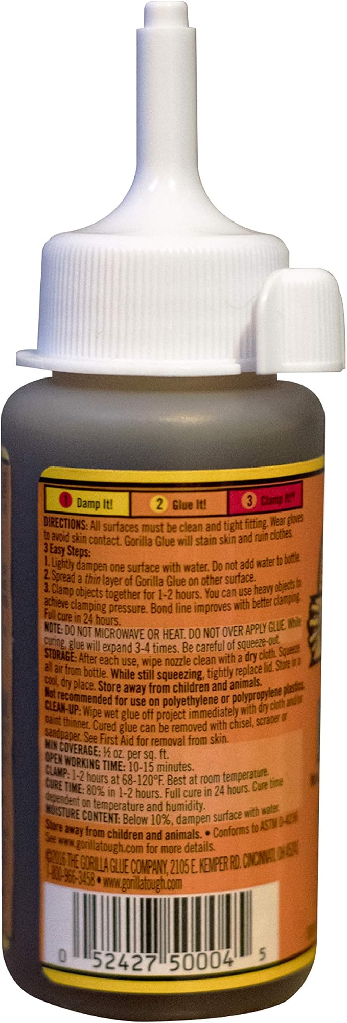 Gorilla Original Gorilla Glue, Waterproof Polyurethane Glue, 4 Ounce Bottle, Brown, (Pack of 2)