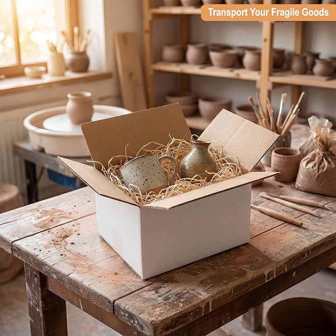 8x6x4" Sturdy Cardboard Shipping Boxes (45 Pack), Medium Mailing Boxes For Small Business for Packing, Moving and Storage