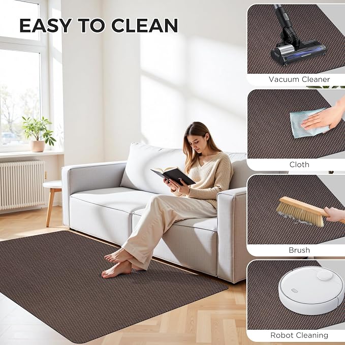Sycoodeal Chair Mat,36" x 55" Office Chair Mat for Hardwood and Tile Floor, Heavy Duty Floor Protector for Rolling Chairs,Non-Slip,Computer Mat for Home Office(Brown)