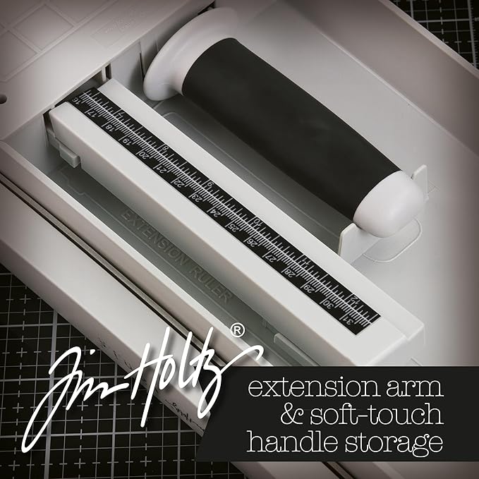 Tim Holtz Paper Cutter Tool - Maxi Guillotine Paper Trimmer for Scrapbooking, Vinyl, and Craft Paper - 12.25 Inch Cutting Length with Extendable Ruler and Grid Lines