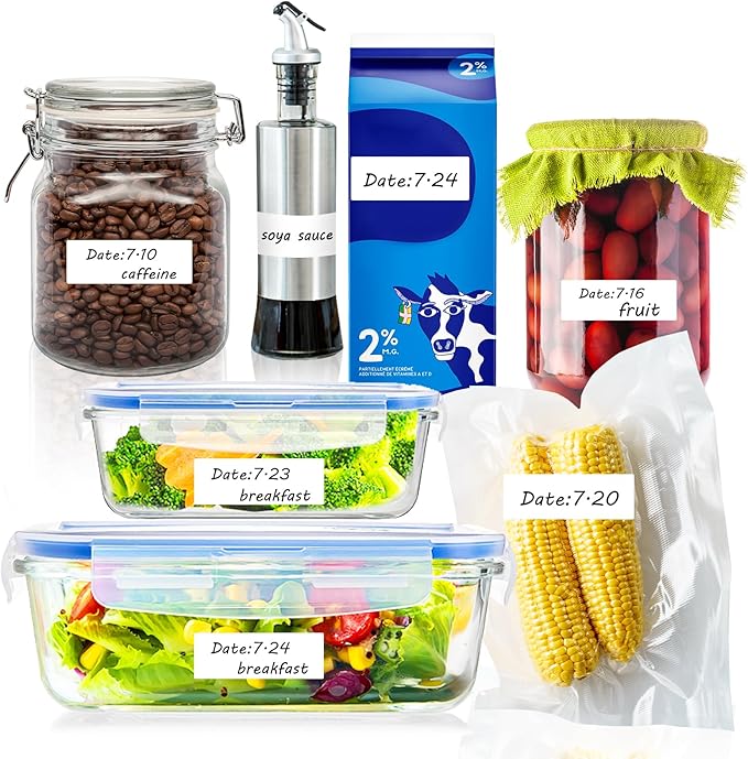 1200 Blank Removable Freezer Labels with Perforation Line for Easy Distribution and Use. Waterproof and Oil-Resistant, Suitable for Food Containers, Jars, and Kitchen Organization.(1 "x 3")