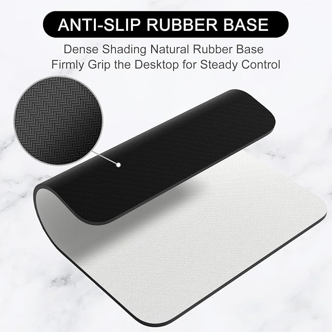 Hsurbtra Mouse Pad, Premium-Textured Square Mousepad 7 x 9 Inch, Thick 3 mm Anti-Slip Waterproof Rubber Pretty Cute Computer Mat for Office Gaming Laptop Women Kids Space Gray