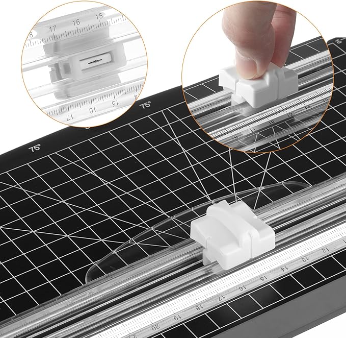 Firbon 5 Pieces White Replacement Blade with Automatic Security Safeguard Design for Paper Cutter Trimmers