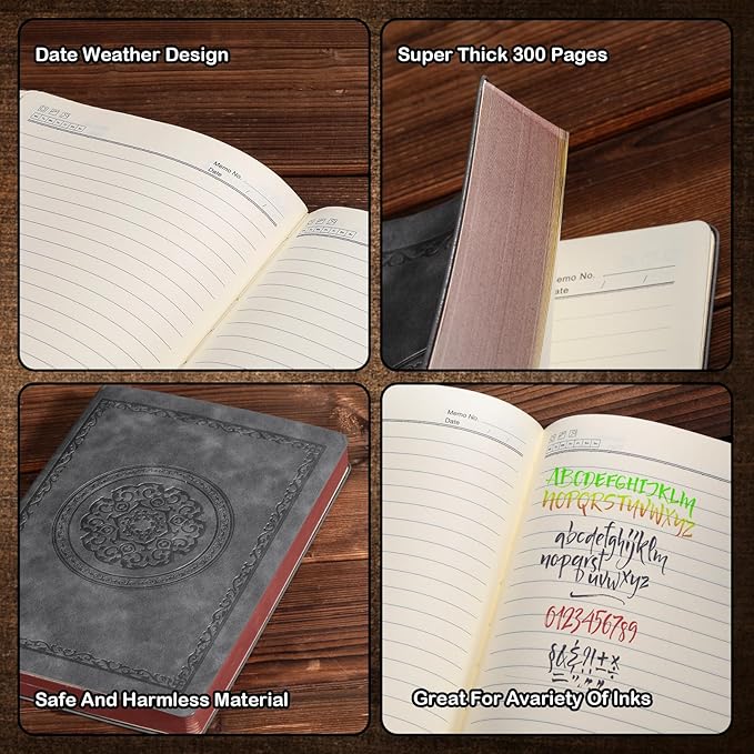 2026 Leather Vintage Journal Notebook,300 Pages,Leather Softcover Lined Journal Notebooks for Women Men,Notebook Journals for Writing Travel,Business,Office,7.1'' X 9.8''