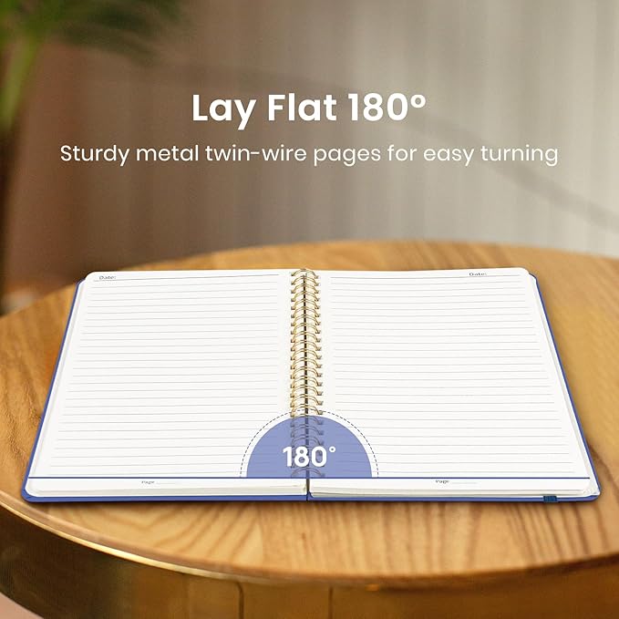 Taja Lined Spiral Journal Notebook for Women & Men, 140 Pages, College Ruled Hardcover Notebook for Work & Note Taking, Journals for Writing, A5(5.7" x 7.9") – Royal Blue