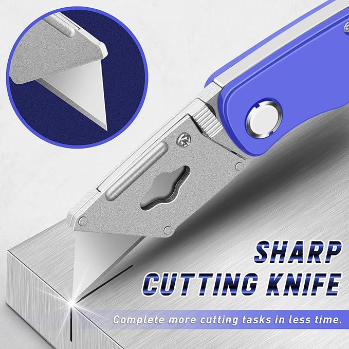 12 Pack Box Cutter, Folding Utility Knife Set, Razor Knife, Navajas para Trabajo, Box Opener, Shop Knives, Folding Knives for Warehouse, Home, Packaging, Shop, Construction